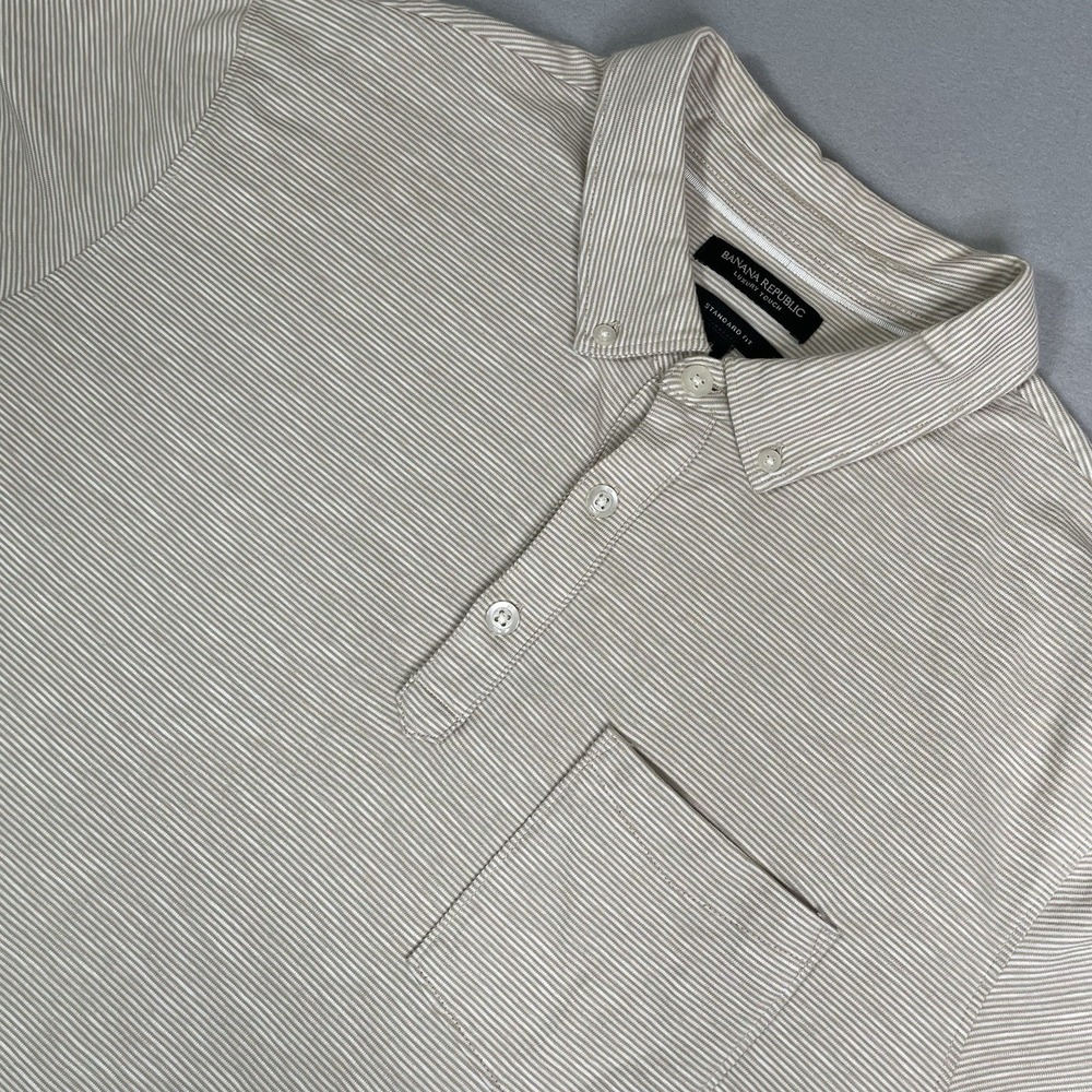 Banana Republic Mens Brown Luxury Touch Short Sleeve Polo Shirt Size XL